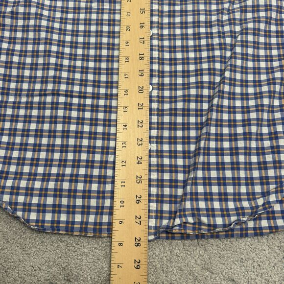 J.Crew Slim Fit Button Down Shirt Mens Medium Blue Orange Plaid Cotton Casual - Picture 10 of 13